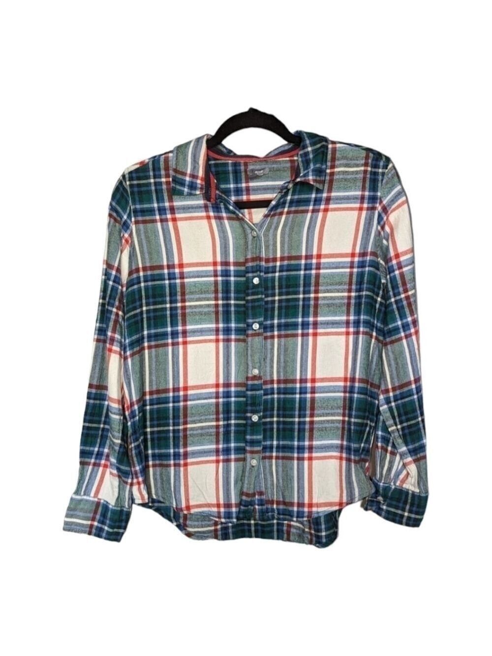 XS • Aerie • Button Front Long Sleeve Plaid Flannel
